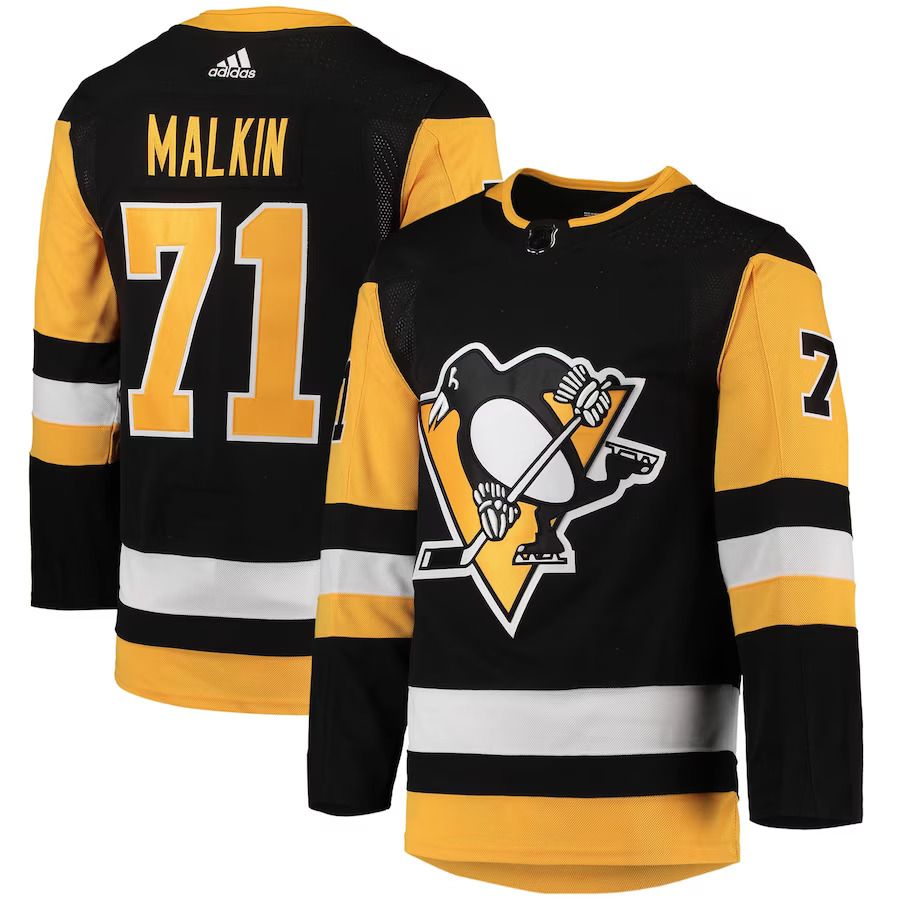 Men Pittsburgh Penguins #71 Evgeni Malkin adidas Black Home Primegreen Authentic Pro Player NHL Jersey